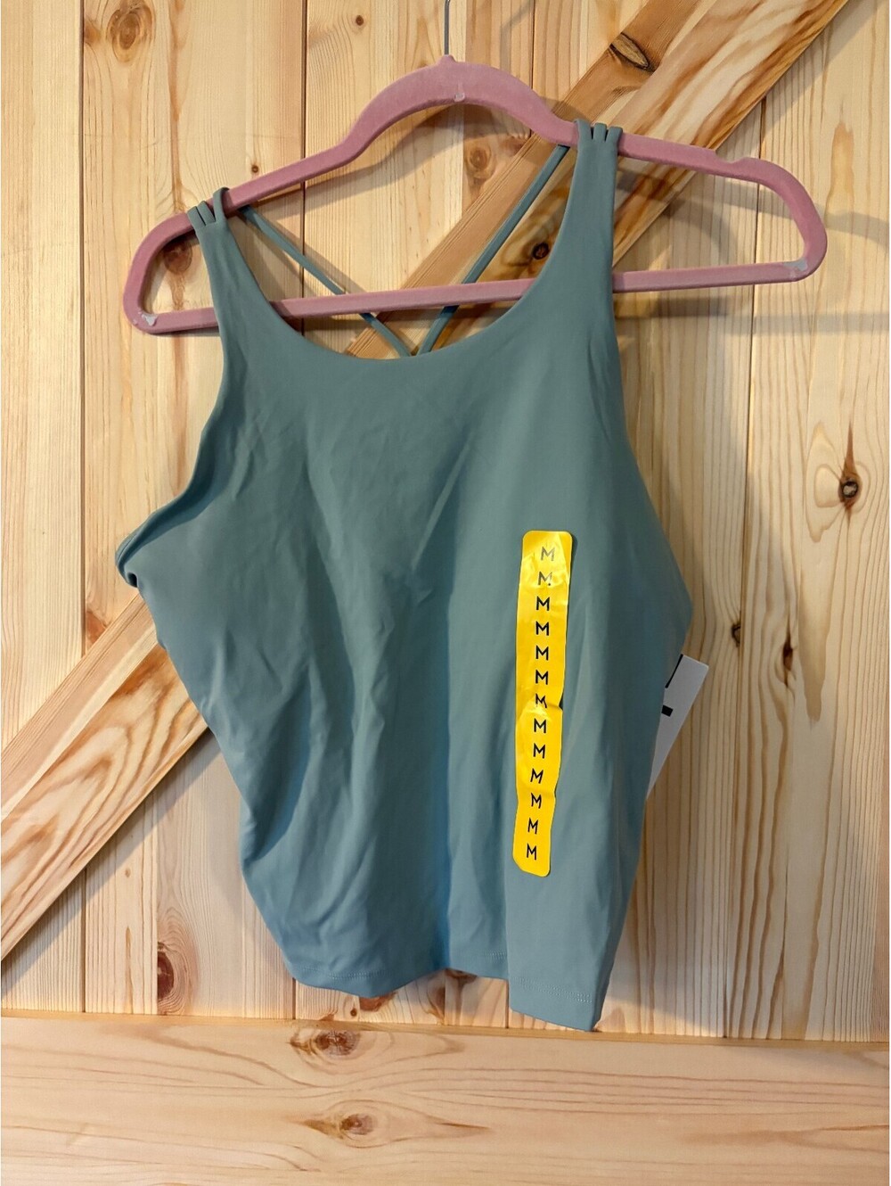 Member's Mark Women's Zen Tank Top Medium Green Recycled Nylon Spandex